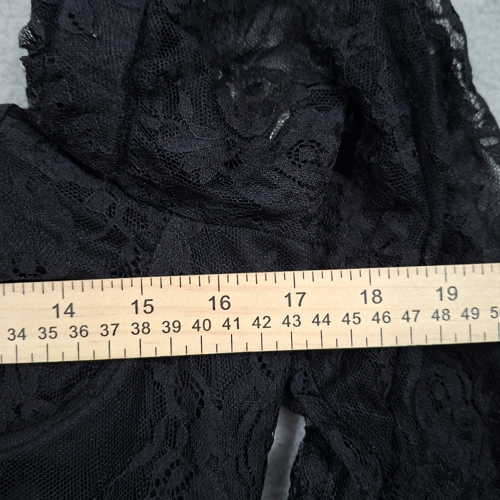 Lace Corset Top XL Mesh Lace Long Sleeve with Cups– Black Crop Whimsigoth - Picture 4 of 8